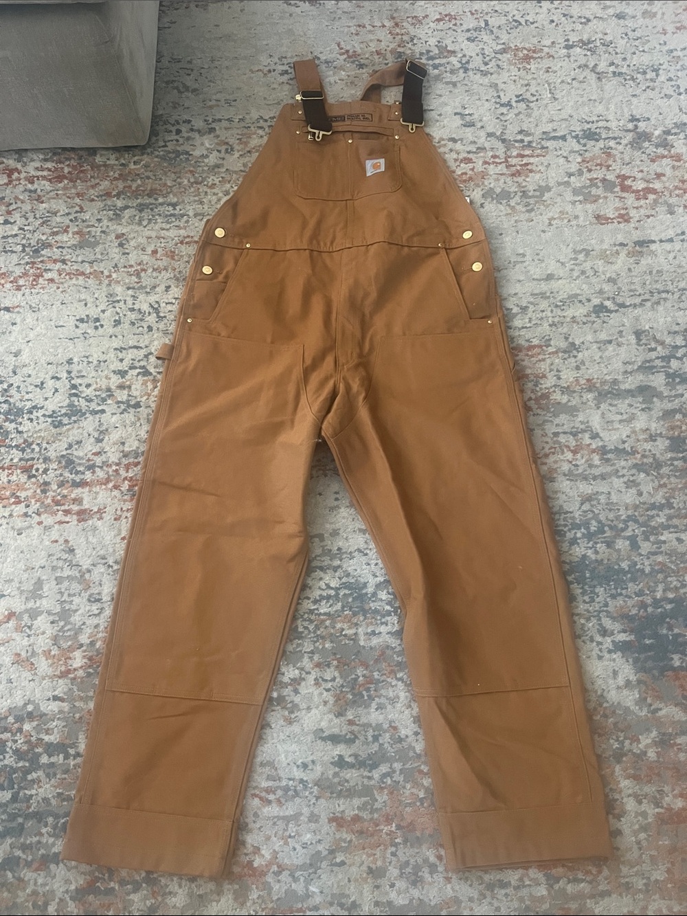 Carhartt Brown Workwear Duck Canvas Bib Overalls